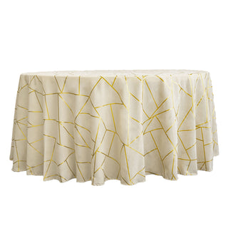 Create a Luxurious Atmosphere with the Beige Round Polyester Tablecloth
