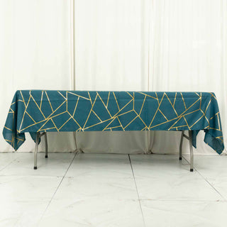 Peacock Teal Polyester Tablecloth: Add Elegance to Your Event Decor