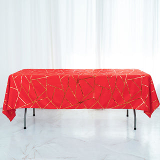 Enhance Your Table Décor with the Vibrant Red Rectangle Polyester Tablecloth