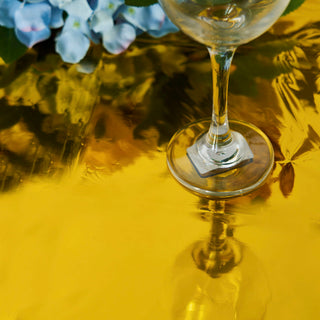 Create an Exquisite Tablescape with the Gold Metallic Foil Square Tablecloth