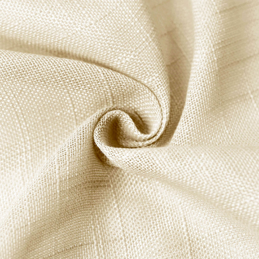 90inch x 132inch Beige Rectangular Tablecloth, Linen Table Cloth With Slubby Textured, Wrinkle Resistant#whtbkgd