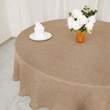 90Inch Natural Jute Faux Burlap Round Tablecloth | Boho Chic Table Decor
