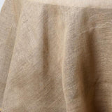 132" Natural Round Burlap Rustic Tablecloth | Jute Linen Table Decor#whtbkgd