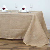 90"x156" Natural Rectangle Burlap Rustic Tablecloth | Jute Linen Table Decor