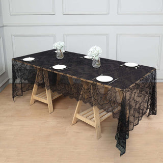 Black Premium Lace Seamless Rectangle Tablecloth Black Premium Lace Seamless Rectangle Tablecloth
