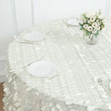 120inch Ivory Leaf Petal Taffeta Round Tablecloth