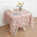 54inch Dusty Rose 3D Leaf Petal Taffeta Fabric Square Tablecloth
