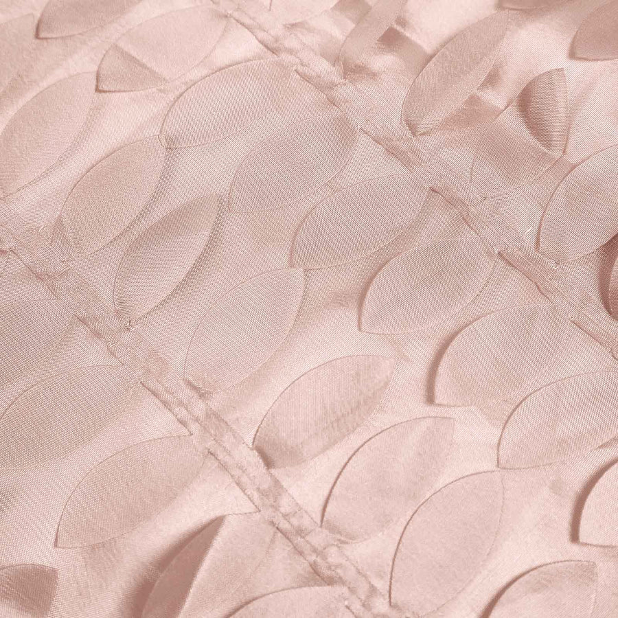54inch Dusty Rose 3D Leaf Petal Taffeta Fabric Square Tablecloth#whtbkgd