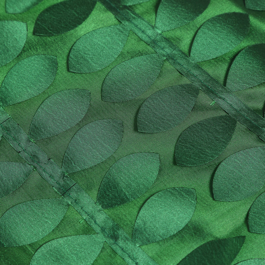 54inch Green 3D Leaf Petal Taffeta Fabric Square Table Overlay