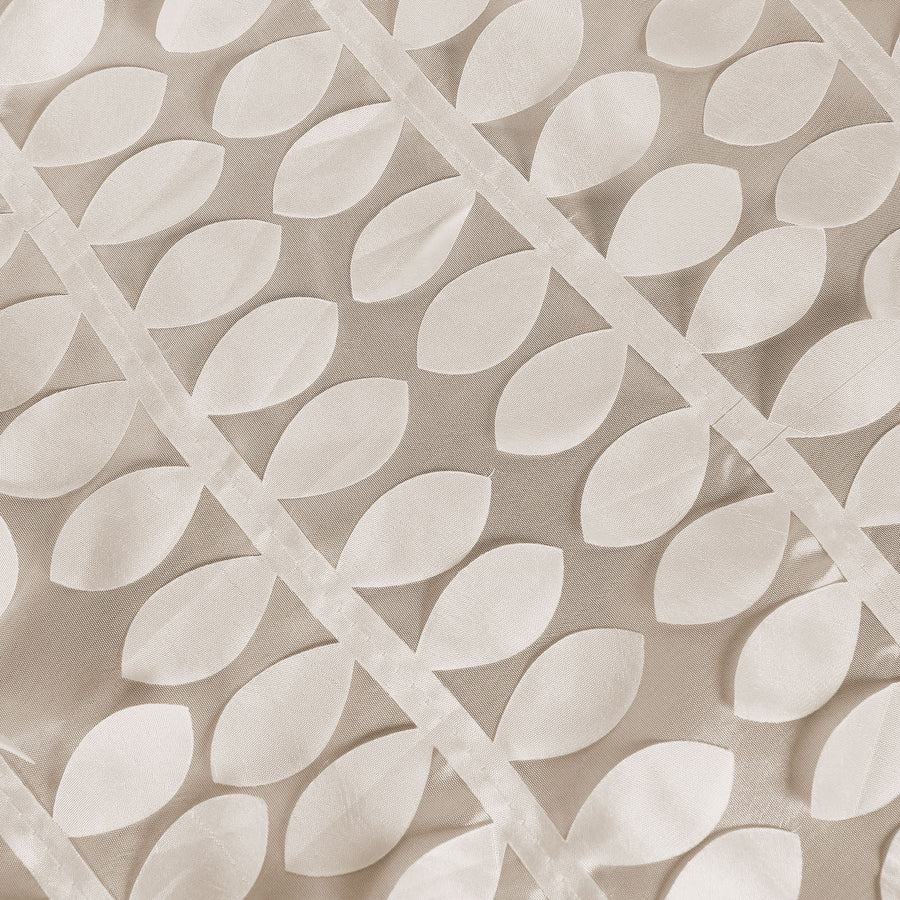 90x132inch Beige 3D Leaf Petal Taffeta Fabric Rectangle Tablecloth#whtbkgd