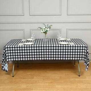 Durable and Stylish White Black Buffalo Plaid Tablecloth Durable and Stylish White Black Buffalo Plaid Tablecloth