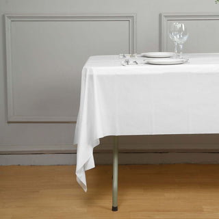 <strong>Durable White Rectangular Plastic Table Covers</strong> <strong>Durable White Rectangular Plastic Table Covers</strong>