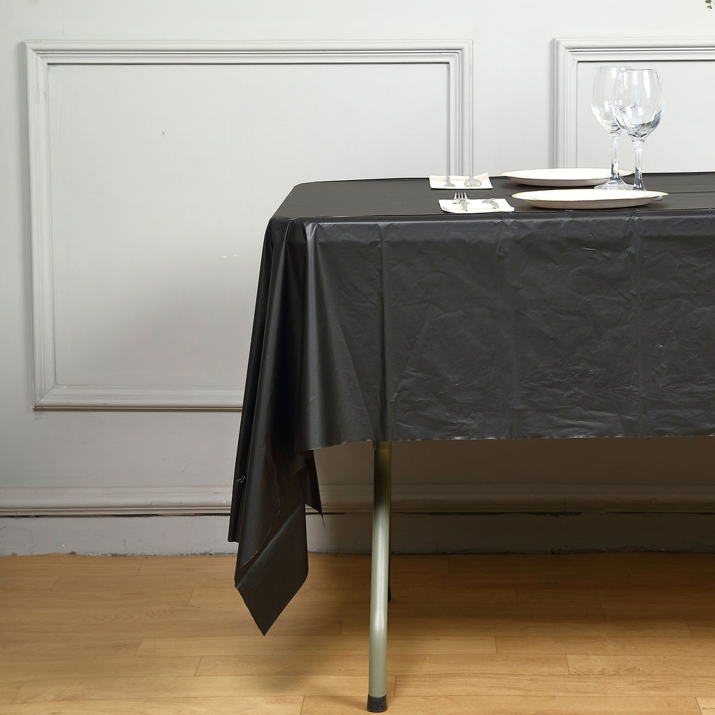 Plastic backed paper lined tablecloths 54 x 108 black
