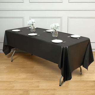 Black Rectangle Plastic Table Covers for Every Event Black Rectangle Plastic Table Covers for Every Event