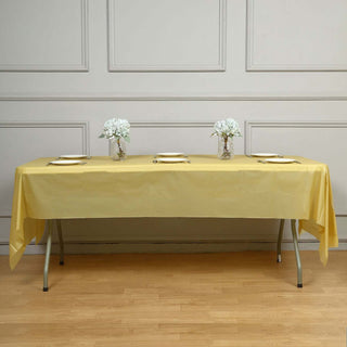 Create a Stunning Table Setting with a Gold Waterproof Plastic Tablecloth Create a Stunning Table Setting with a Gold Waterproof Plastic Tablecloth