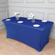 6ft Royal Blue Metallic Shimmer Tinsel Spandex Table Cover, Rectangular Fitted Tablecloth