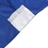 6ft Royal Blue Metallic Shimmer Tinsel Spandex Table Cover, Rectangular Fitted Tablecloth