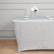 6ft Silver Metallic Shimmer Tinsel Spandex Table Cover, Rectangular Fitted Tablecloth