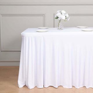 Enhance Your Event Decor with a White Spandex Stretch Tablecloth Table Skirt Enhance Your Event Decor with a White Spandex Stretch Tablecloth Table Skirt