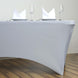 6ft Silver Spandex Stretch Fitted Rectangular Tablecloth
