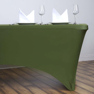 Create a Timeless Look with the Olive Green Rectangular Stretch Spandex Tablecloth