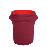 41-50 Gallons Burgundy Stretch Spandex Round Trash Bin Container Cover