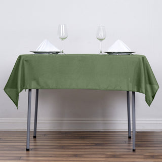 Create a Chic and Sophisticated Setting with the Olive Green Square Polyester Table Overlay