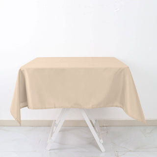 Elevate Your Event Decor with the 54x54 Nude Seamless Polyester Square Tablecloth