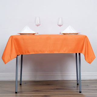 Durable and Eye-Catching: The 54"x54" Orange Square Seamless Polyester Tablecloth