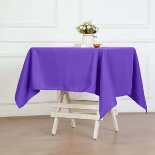 Add a Touch of Sophistication with the 54x54 Purple Square Polyester Tablecloth Add a Touch of Sophistication with the 54x54 Purple Square Polyester Tablecloth