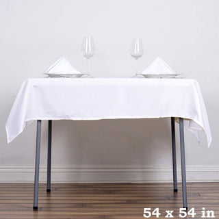 Create an Elegant Table Setup with the White Square Polyester Table Overlay