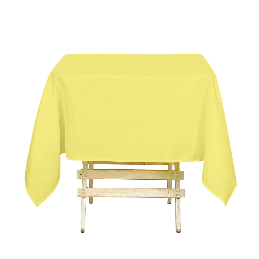 54" Yellow Square Polyester Table Overlay