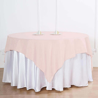 Upgrade Your Event Decor with the Blush Square Polyester Table Overlay Upgrade Your Event Decor with the Blush Square Polyester Table Overlay