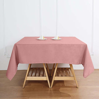 Add Elegance to Your Event with the 70"x70" Dusty Rose Square Polyester Tablecloth Add Elegance to Your Event with the 70"x70" Dusty Rose Square Polyester Tablecloth