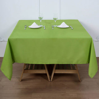 Create a Fresh and Festive Atmosphere with the Apple Green Square Seamless Polyester Table Overlay
