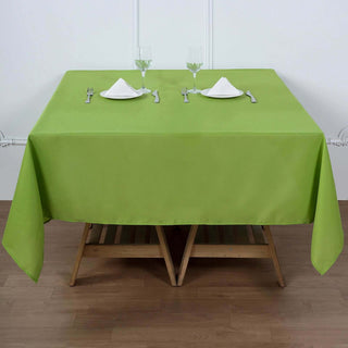Create a Fresh and Festive Atmosphere with the Apple Green Square Polyester Table Overlay Create a Fresh and Festive Atmosphere with the Apple Green Square Polyester Table Overlay