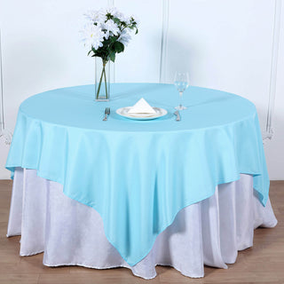 Add Elegance to Your Event with a Blue Square Table Overlay