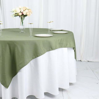Create a Chic and Elegant Atmosphere with the Dusty Sage Green Square Table Overlay Create a Chic and Elegant Atmosphere with the Dusty Sage Green Square Table Overlay