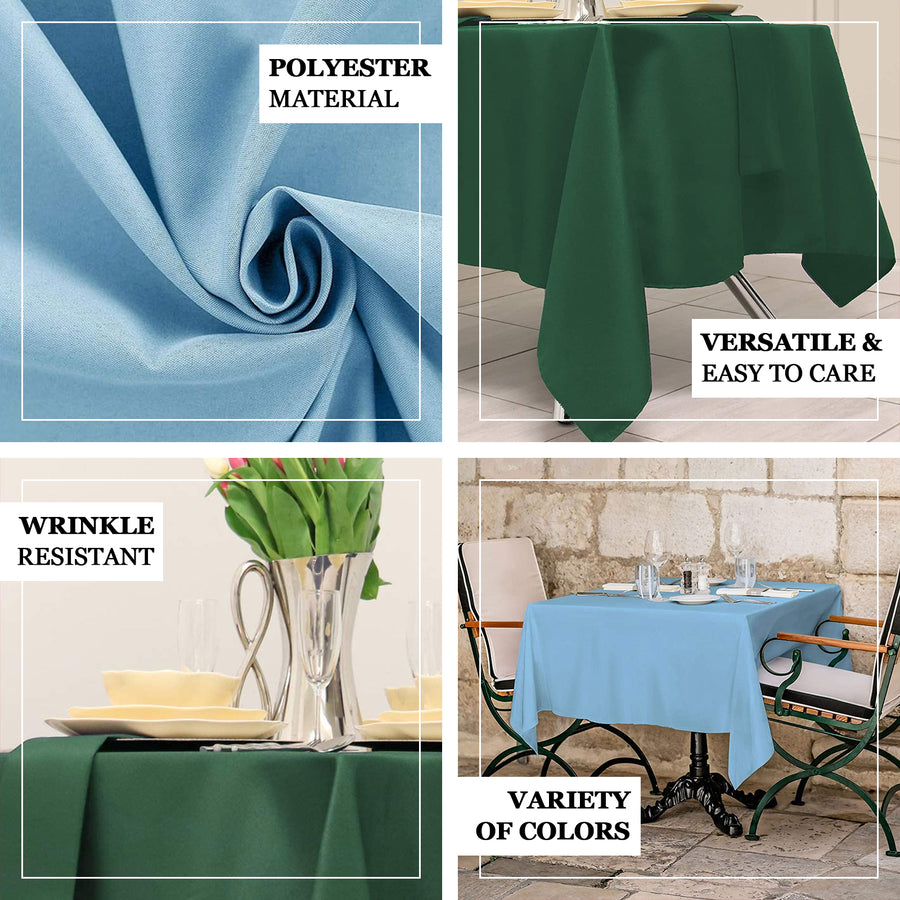 70" Hunter Emerald Green Square Polyester Tablecloth
