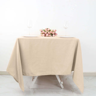 Create Unforgettable Moments with the 70"x70" Nude Polyester Square Tablecloth Create Unforgettable Moments with the 70"x70" Nude Polyester Square Tablecloth