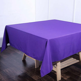 Create a Memorable Event with the 70"x70" Purple Square Polyester Tablecloth Create a Memorable Event with the 70"x70" Purple Square Polyester Tablecloth