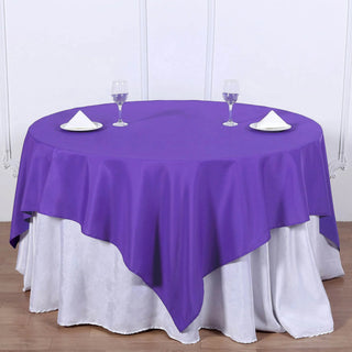 Make a Statement with the Purple Square Seamless Polyester Table Overlay