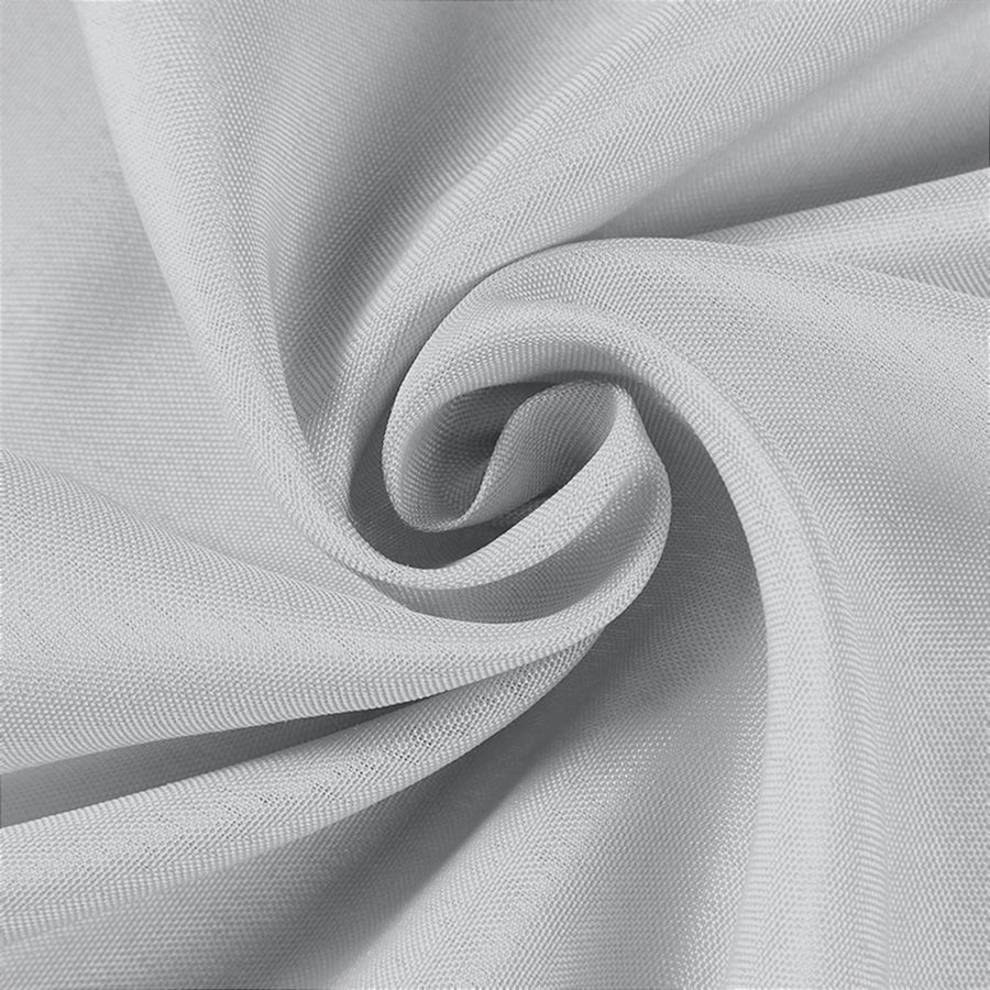 70 inch Silver Square Polyester Tablecloth#whtbkgd