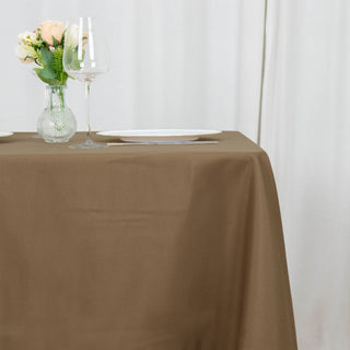 The Perfect Taupe 70"x70" Seamless Polyester Square Tablecloth for Any Occasion