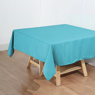 Create a Mesmerizing Ambience with the Turquoise Square Seamless Polyester Tablecloth