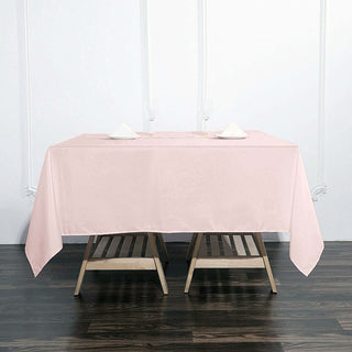 Blush Square Polyester Tablecloth - The Perfect Addition to Your Event Supplies Blush Square Polyester Tablecloth - The Perfect Addition to Your Event Supplies