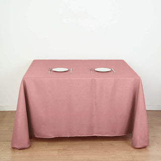 Elevate Your Event Decor with the Dusty Rose 90"x90" Square Polyester Tablecloth Elevate Your Event Decor with the Dusty Rose 90"x90" Square Polyester Tablecloth