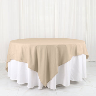 Versatile and Durable Nude Seamless Square Polyester Table Overlay