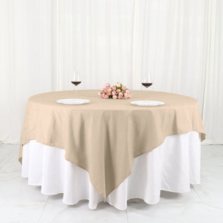 Elevate Your Event Decor with the Nude Seamless Square Polyester Table Overlay