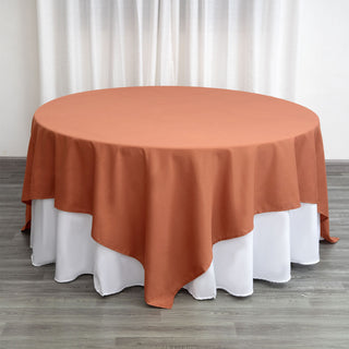 Elevate Your Event with the Terracotta (Rust) Seamless Square Polyester Tablecloth